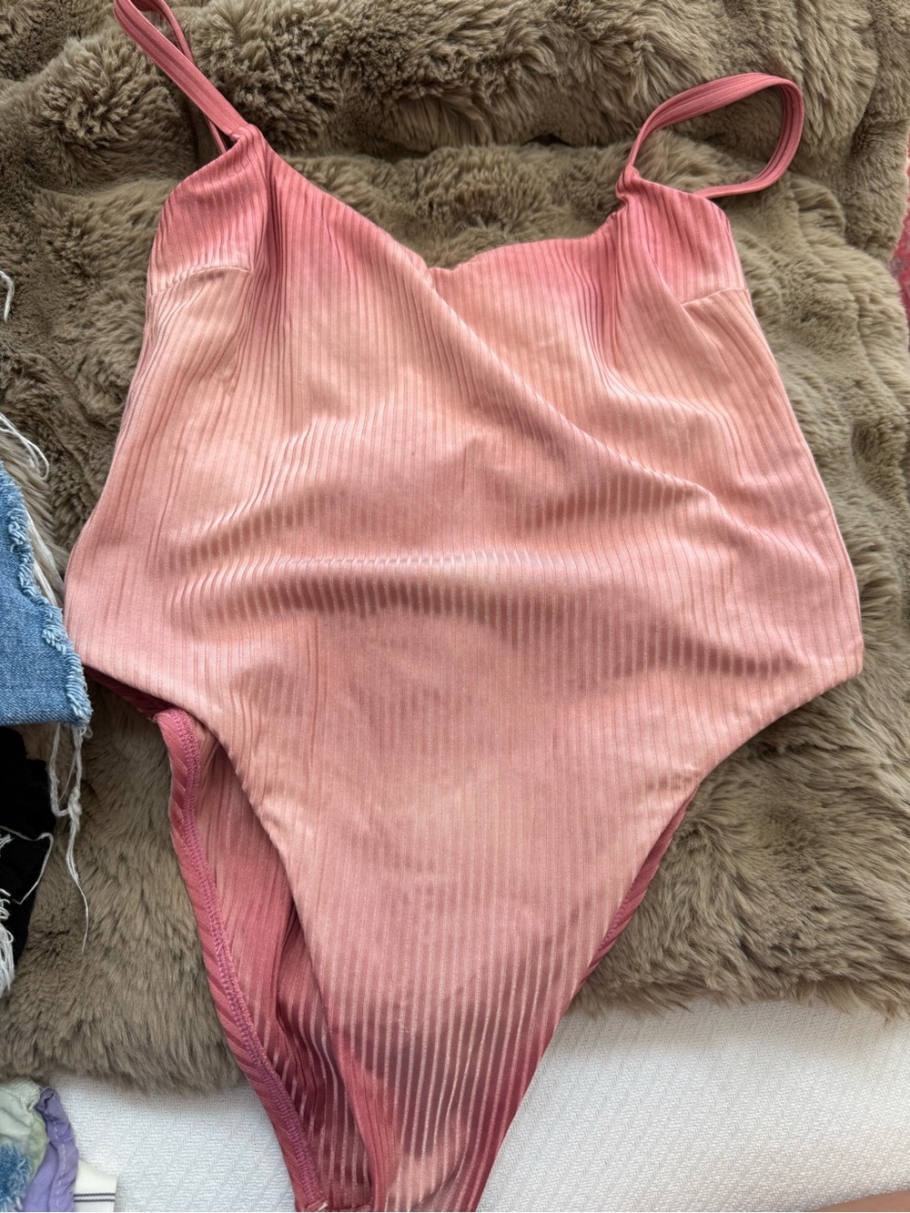 Vitamin A Pink Ribbed Kids One-Piece Swimsuit